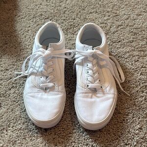 White old skool canvas vans